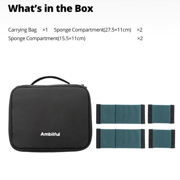 Ambitful Zoom P7 bolsa de almacenamiento de fotografía multifuncional para luces de cámara, luz LED, bolsa de almacenamiento con gatillo de Flash para Dron